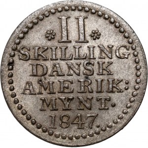 Danish West Indies, Christian VIII, 2 Skilling 1847