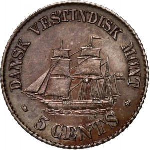 Dánská Západní Indie, Frederick VII, 5 centů 1859