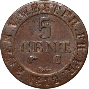 Německo, Vestfálsko, Jerome Napoleon, 5 centimů 1812 C