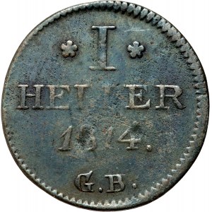 Německo, Frankfurt, 1 halerz 1814 G.B.