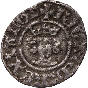Veľká Británia, Anglicko, Richard II 1377-1399, denár bez dátumu, Poitou