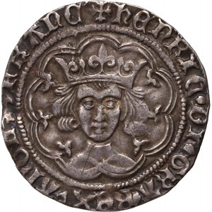 Wielka Brytania, Anglia, Henryk VI 1422-1461, groat bez daty, Calais