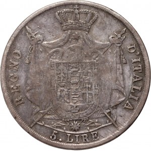 Itálie, Napoleon I, 5 lir 1809 M, Milán