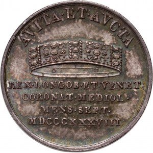 Österreich, Ferdinand I., Krönungsmünze für König der Lombardei, 1838, Mailand, (ø 19 mm)