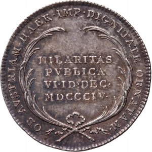 Austria, Franciszek II, żeton Hilaritas Pvblica z 1804 roku