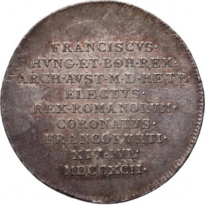 Austria, Franciszek II, żeton koronacyjny z 1792 roku