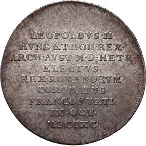 Rakousko, Leopold II., korunovační žeton z roku 1790, (ø 24 mm)