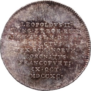 Rakousko, Leopold II., korunovační žeton z roku 1790, (ø 20 mm)