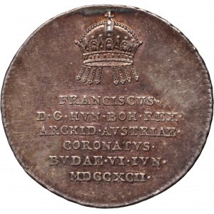 Rakousko, František II., korunovační žeton z roku 1792, (ø 20 mm)