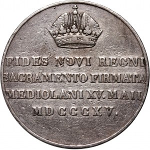 Austria, Francis II, token from 1815, Homage to Milan
