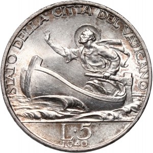 Vatikán, Pius XII, 5 lir 1940, Řím