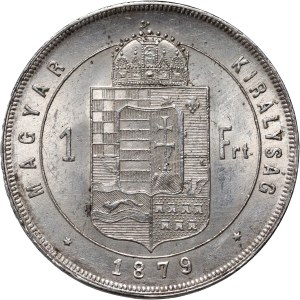 Hungary, Franz Joseph I, Forint 1879 KB, Kremnitz