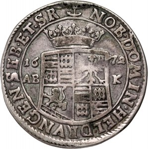 Německo, Mansfeld-Bornstedt, 1/3 tolaru 1672 ABK