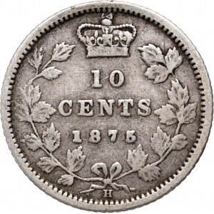 Canada, Victoria, 10 Cents 1875 H, Birmingham, scarce date