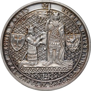 Česká republika, medaila bez dátumu, Založenie pražskej univerzity Karlom IV.