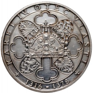Česká republika, medaila bez dátumu, Založenie pražskej univerzity Karlom IV.