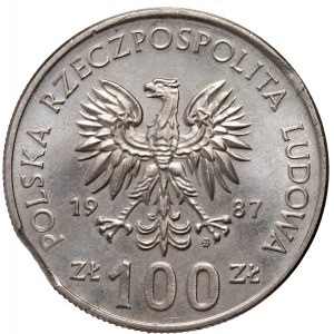 PRL, 100 zl. 1987, Kazimír III. Veliký, mincovna zničena