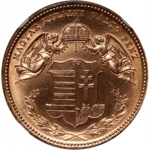 Hungary, Franz Joseph I, 4 Kreuzer 1868 KB, Kremnitz, Restrike, PROOF