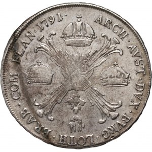 Rakousko, Nizozemsko, Leopold II, 1 kronenthaler 1791 H, Günzburg
