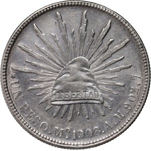 Mexico, 1 Peso 1908 Mo AM
