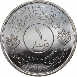 Irák, 1 dinár 1390 (1971), 50. výročí irácké armády, zrcadlová známka