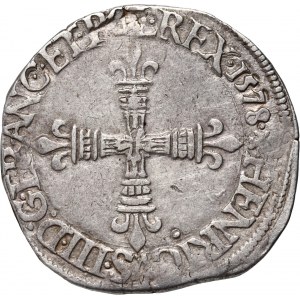Heinrich III. von Valois, 1/4 ecu 1578 T, Nantes