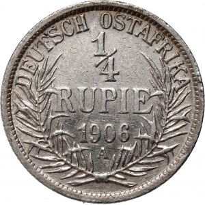 Germany, German East Africa, Wilhelm II, 1/4 Rupie 1906 A, Berlin