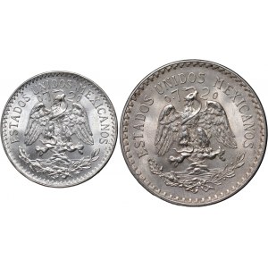 Mexico, 50 Centavos 1944 M, 1 Peso 1943 M