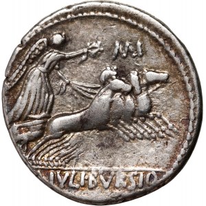 Římská republika, L. Julius Bursio, denár 85 př. n. l., Řím