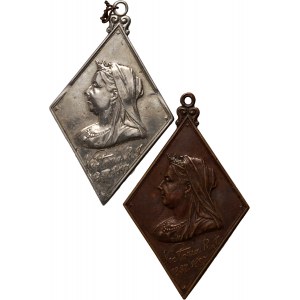 Great Britain, Victoria, set of 2 medals from 1897, Children's Fete, Glasgow