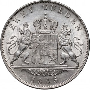 Germany, Bavaria, Ludwig I, 2 gulden 1845