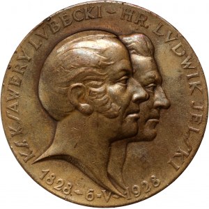 II RP, medal z 1928 roku, 100-lecie Banku Polskiego, Lubecki-Jelski