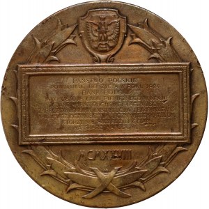 II RP, medal z 1928 roku, 100-lecie Banku Polskiego, Lubecki-Jelski