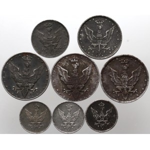 Kingdom of Poland, set of 8 coins from 1917-1918