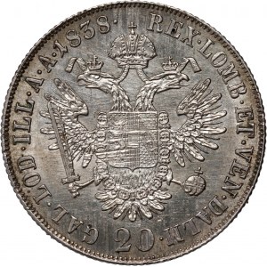 Austria, Ferdinand I, 20 Kreuzer 1838 C, Prague