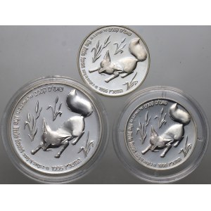 Israel, set of 3 coins from 1995, Fox and Vineyard