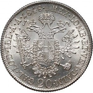 Austria, Ferdinand I, 20 Kreuzer 1848 A, Vienna
