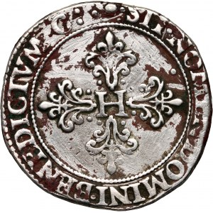 Henryk III Walezy 1574-1589, 1/2 franka M, Tuluza