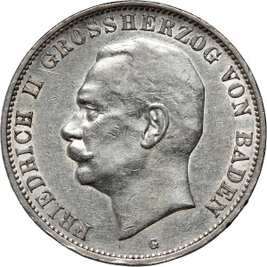 Germany, Baden, Frederick II, 5 Mark 1913 G