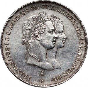 Austria, Franz Joseph I, Gulden 1854 A, Wedding of Franz Joseph I, Vienna