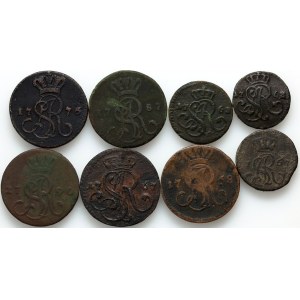 Stanisław August Poniatowski, zestaw 8 monet z lat 1776-1790