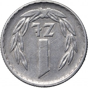 People's Republic of Poland, 1 zloty 1974, Stranded.