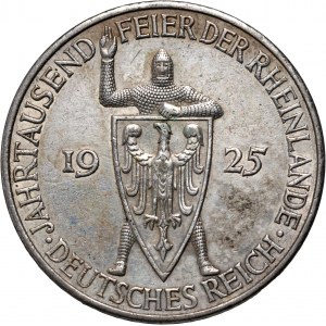 Germany, Weimar Republic, 5 Mark 1925 G, Karlsruhe, Rhineland