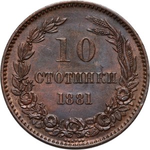 Bulharsko, Alexander I, 10 stotinki 1881, Heaton