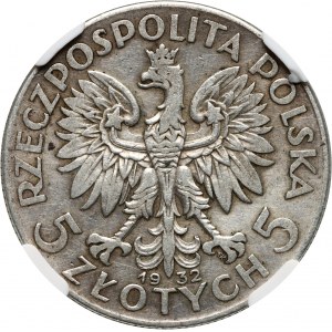 II RP, 5 zloty 1932 with mint mark, Warsaw, Head of a woman