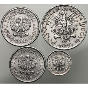 People's Republic of Poland, set of 4 circulation coins from 1959-1966