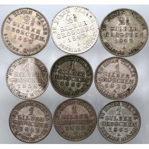 Germany, Prussia, set of 9 coins from 1843-1869