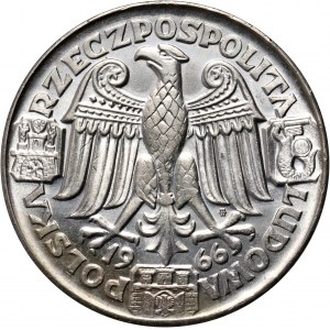 People's Republic of Poland, 100 gold 1966, Mieszko and Dabrowka, PRÓBA, silver