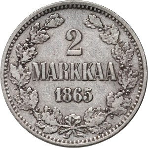 Finland, Alexander II, 2 Mark 1865 S, Helsinki