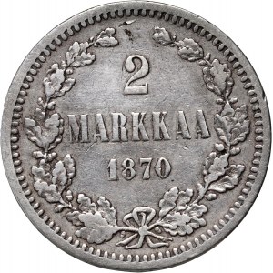Finland, Alexander II, 2 Mark 1870 S, Helsinki